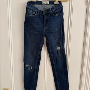 Free People Dark Blue Skinny Jeans
